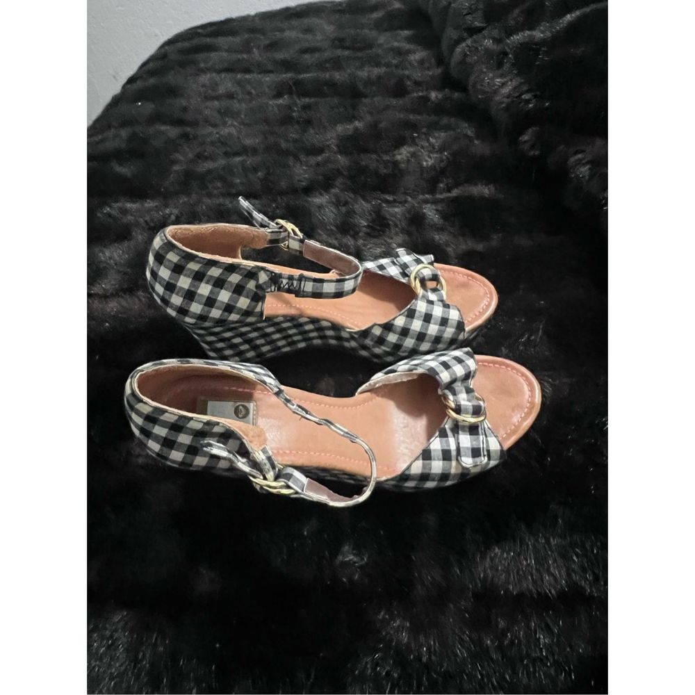 Cynthia Rowley x Roxy wedge gingham sandals 8.5 - Picture 5 of 6